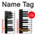 S3078 黒と白のピアノキーボード Black and White Piano Keyboard Motorola Edge 50 Ultra バックケース、フリップケース・カバー
