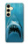 S0830 白いサメ White Shark Samsung Galaxy S24 FE バックケース、フリップケース・カバー