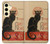S2739 チャットノワール 黒猫 ヴィンテージ Chat Noir Black Cat Vintage Samsung Galaxy S24 FE バックケース、フリップケース・カバー