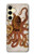 S2801 ヴィンテージタコ Vintage Octopus Samsung Galaxy S24 FE バックケース、フリップケース・カバー