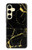 S2896 ゴールドマーブルグラフィックプリント Gold Marble Graphic Printed Samsung Galaxy S24 FE バックケース、フリップケース・カバー