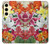 S3205 レトロ花 Retro Art Flowers Samsung Galaxy S24 FE バックケース、フリップケース・カバー