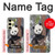 S3793 かわいい赤ちゃん雪パンダのペイント Cute Baby Panda Snow Painting Samsung Galaxy S24 FE バックケース、フリップケース・カバー