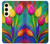 S3926 カラフルなチューリップの油絵 Colorful Tulip Oil Painting Samsung Galaxy S24 FE バックケース、フリップケース・カバー