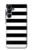 S1596 黒と白のストライプ Black and White Striped Samsung Galaxy A16 5G バックケース、フリップケース・カバー
