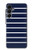 S2767 ネイビーホワイトストライプ Navy White Striped Samsung Galaxy A16 5G バックケース、フリップケース・カバー