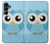 S3029 かわいい青いフクロウ Cute Blue Owl Samsung Galaxy A16 5G バックケース、フリップケース・カバー
