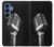 S1672 レトロ マイク ジャズ音楽 Retro Microphone Jazz Music Samsung Galaxy S25 バックケース、フリップケース・カバー