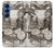 S1681 スチームパンク 図面 Steampunk Drawing Samsung Galaxy S25 バックケース、フリップケース・カバー