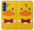 S2760 イエロー アヒル タキシード 漫画 Yellow Duck Tuxedo Cartoon Samsung Galaxy S25 バックケース、フリップケース・カバー