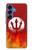 S2803 火災レッドデビル槍シンボル Fire Red Devil Spear Symbol Samsung Galaxy S25 バックケース、フリップケース・カバー