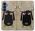 S2826 眠えない黒い羊 Cute Cartoon Unsleep Black Sheep Samsung Galaxy S25 バックケース、フリップケース・カバー