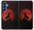 S2955 狼は赤月にハウリング Wolf Howling Red Moon Samsung Galaxy S25 バックケース、フリップケース・カバー