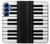 S3078 黒と白のピアノキーボード Black and White Piano Keyboard Samsung Galaxy S25 バックケース、フリップケース・カバー