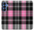 S3091 ピンクの模様のパターン Pink Plaid Pattern Samsung Galaxy S25 バックケース、フリップケース・カバー