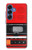 S3204 レッドカセットレコーダーグラフィック Red Cassette Recorder Graphic Samsung Galaxy S25 バックケース、フリップケース・カバー