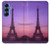 S3447 エッフェルパリの夕日 Eiffel Paris Sunset Samsung Galaxy S25 バックケース、フリップケース・カバー