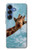 S3680 かわいいスマイルキリン Cute Smile Giraffe Samsung Galaxy S25 バックケース、フリップケース・カバー