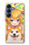 S3918 赤ちゃんコーギー犬コーギー女の子キャンディー Baby Corgi Dog Corgi Girl Candy Samsung Galaxy S25 バックケース、フリップケース・カバー