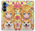 S3918 赤ちゃんコーギー犬コーギー女の子キャンディー Baby Corgi Dog Corgi Girl Candy Samsung Galaxy S25 バックケース、フリップケース・カバー