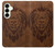 S2529 レオゾディアックタトゥーブラウングラフィック Leo Zodiac Tattoo Brown Graphic Print Samsung Galaxy S25 Plus バックケース、フリップケース・カバー