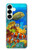 S2568 海と魚とサンゴ Sea Seabed Fish Corals Underwater Ocean Samsung Galaxy S25 Plus バックケース、フリップケース・カバー
