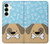 S2669 犬の足 骨 可愛い漫画のパターン Cute Dog Paws Bones Cartoon Samsung Galaxy S25 Plus バックケース、フリップケース・カバー