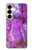 S2907 パープルターコイズ宝石グラフィックプリント Purple Turquoise Stone Samsung Galaxy S25 Plus バックケース、フリップケース・カバー