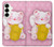 S3025 招き猫 Pink Maneki Neko Lucky Cat Samsung Galaxy S25 Plus バックケース、フリップケース・カバー