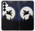 S3289 飛豚 満月 Flying Pig Full Moon Night Samsung Galaxy S25 Plus バックケース、フリップケース・カバー