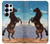 S0934 黒野生馬 Wild Black Horse Samsung Galaxy S25 Ultra バックケース、フリップケース・カバー