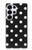 S2299 黒い水玉 Black Polka Dots Samsung Galaxy S25 Ultra バックケース、フリップケース・カバー