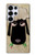 S2826 眠えない黒い羊 Cute Cartoon Unsleep Black Sheep Samsung Galaxy S25 Ultra バックケース、フリップケース・カバー