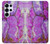S2907 パープルターコイズ宝石グラフィックプリント Purple Turquoise Stone Samsung Galaxy S25 Ultra バックケース、フリップケース・カバー