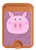 S3269 豚の漫画 Pig Cartoon iPhone 16 15 14 13 Pro Max 用 MagSafe対応磁気カードホルダーウォレットスタンド