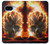 S0863 地獄火スカル Hell Fire Skull Google Pixel 9a バックケース、フリップケース・カバー