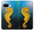 S2444 タツノオトシゴ 深い青色の海 Seahorse Underwater World Google Pixel 9a バックケース、フリップケース・カバー