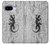 S2446 木材のヤモリ グラフィックプリント Gecko Wood Graphic Printed Google Pixel 9a バックケース、フリップケース・カバー