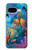 S3227 水中の世界の漫画 Underwater World Cartoon Google Pixel 9a バックケース、フリップケース・カバー