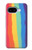 S3799 かわいい縦水彩レインボー Cute Vertical Watercolor Rainbow Google Pixel 9a バックケース、フリップケース・カバー