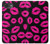 S2933 ピンクの唇のキス Pink Lips Kisses on Black iPhone 16e, 17e バックケース、フリップケース・カバー