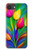 S3926 カラフルなチューリップの油絵 Colorful Tulip Oil Painting iPhone 16e, 17e バックケース、フリップケース・カバー