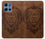 S2529 レオゾディアックタトゥーブラウングラフィック Leo Zodiac Tattoo Brown Graphic Print Motorola Moto G 5G (2025) バックケース、フリップケース・カバー