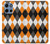 S3421 黒 オレンジ 白 アーガイルプラッド Black Orange White Argyle Plaid Motorola Moto G 5G (2025) バックケース、フリップケース・カバー