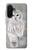 S1566 白フクロウ シロフクロウ Snowy Owl White Owl Samsung Galaxy A26 バックケース、フリップケース・カバー