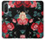 S3112 黒バラ パターン Rose Floral Pattern Black Samsung Galaxy A36 バックケース、フリップケース・カバー