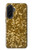 S3388 ゴールドラメグラフィックプリント Gold Glitter Graphic Print Samsung Galaxy A36 バックケース、フリップケース・カバー