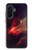 S3897 赤い星雲の宇宙 Red Nebula Space Samsung Galaxy A36 バックケース、フリップケース・カバー