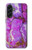 S2907 パープルターコイズ宝石グラフィックプリント Purple Turquoise Stone Samsung Galaxy A56 バックケース、フリップケース・カバー