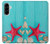 S3428 アクア 海星 貝 Aqua Wood Starfish Shell Samsung Galaxy A56 バックケース、フリップケース・カバー